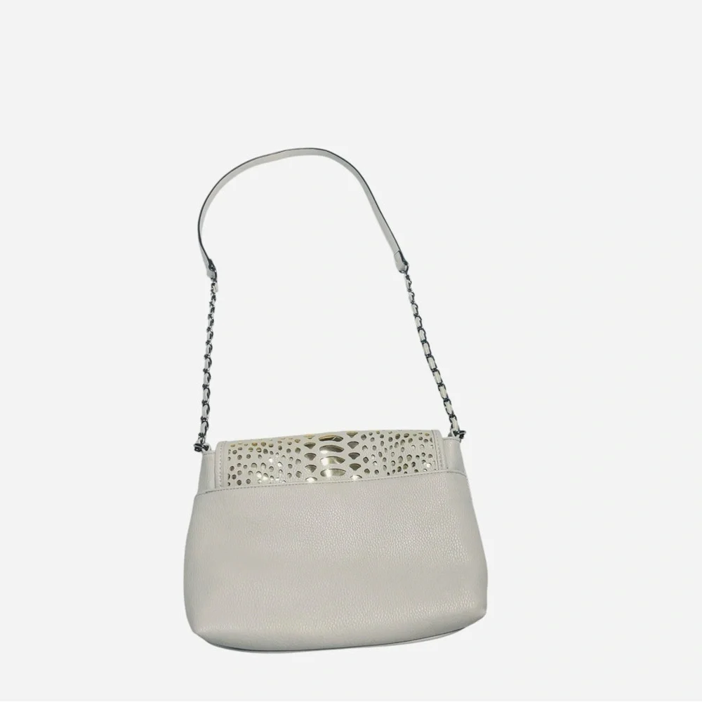 bebe Women’s Chain Crossbody Bag Purse Grey/ Gold - Picture 4 of 12